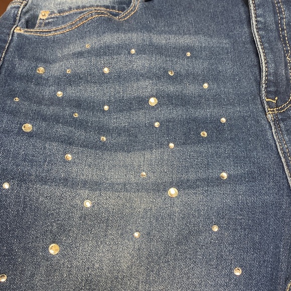 Nicole Miller Sparkling Crystal Stretch High Rise Boot Cut Jeans New With Tags - Picture 15 of 16